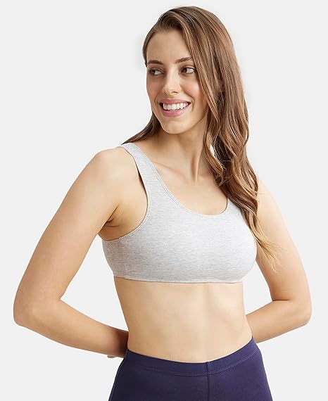 Jockey 1582 Women’s Cotton Stretch Crop Top Bra – Slip-On with Stay Fresh